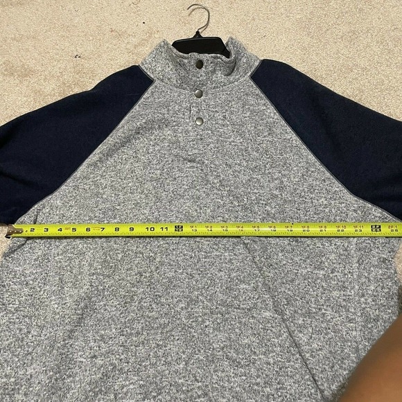 Sonoma Mockneck Colorblock Sweater Fleece Blue Gray Men's XXL 1/4 Snap P… - Picture 6 of 8